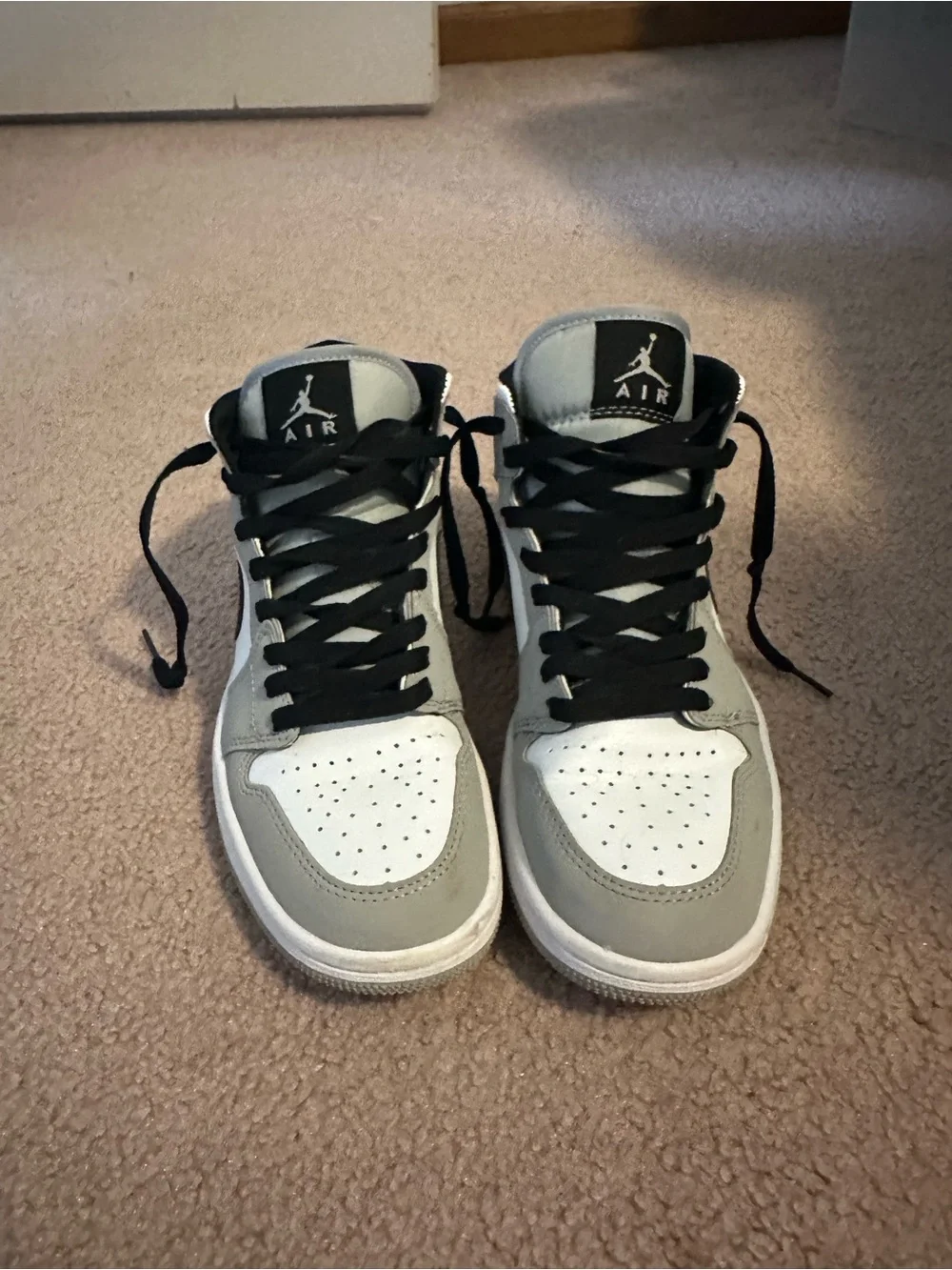 Alternative Jordan Mid Sneakers - White, Gray, Black